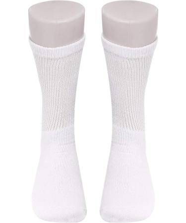 Diabetic Gripper Socks 3 Pack | Non-Skid Hospital Slipper Socks | Unisex Men's and Women's | Physician Approved | White - Skid 2, Size 9-11 - Buy Online on GoSupps.com