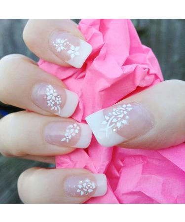 White Flowers 3D Nail Art Stickers - 30 Self-Adhesive Holographic Floral Decals for Manicure - Nail Supplies for Women and Girls - Buy Online on GoSupps.com