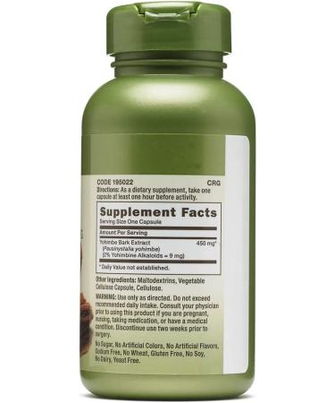 GNC Herbal Plus Yohimbe Extract 450mg - 100 Capsules - Buy Online on GoSupps.com