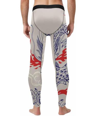InterestPrint Chinese Dragon Men's Compression Ankle Tights Medium - Buy Online on GoSupps.com