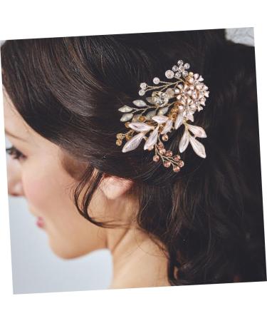 Didiseaon 1pc Elegant Hair Comb Bridal Pearl Hair Comb Rhinestone Wedding Comb Colorful Hair Cuffs Bridal Headpiece Wedding Bridal Hair Clip Floral Hair Comb Tiara Accessories Crystal Bride - Buy Online on GoSupps.com