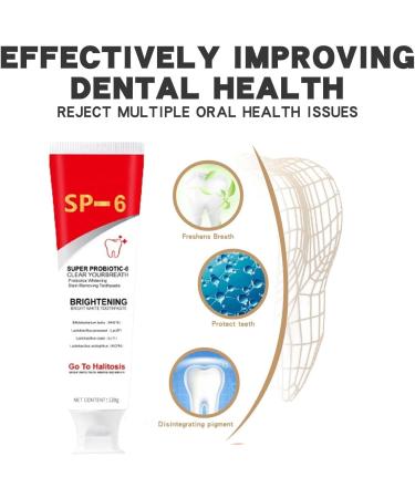 MS DRWIKEY Probiotics Bright White Toothpaste SP-6 Ultra Whitening Toothpaste MS DRWIKEY Toothpaste Sp-6 Brightening 120g Deep Cleaning Oral Care Toothpaste (3pcs) - Buy Online on GoSupps.com