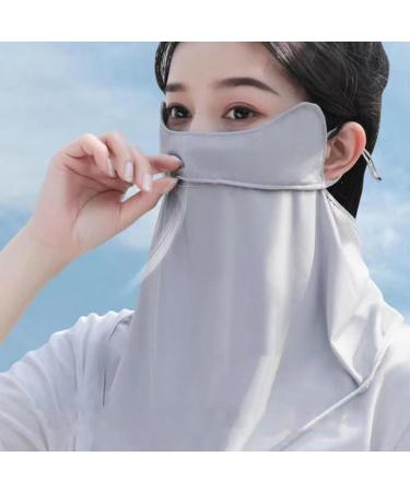Aznever UV Facial Protection Cover - Lightweight Cooling Sun Protection for Cycling - Gray Neck Cloth with Ear Loops - Buy Online on GoSupps.com