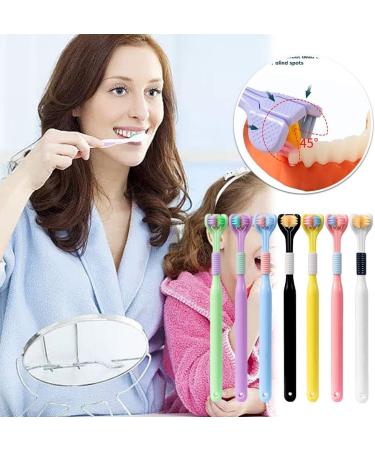 Travel Toothbrush with 3 Angled Bristles - Soft & Effective Oral Care for Adults & Kids | Deep Cleaning Yellow Toothbrush - 1PC - Buy Online on GoSupps.com
