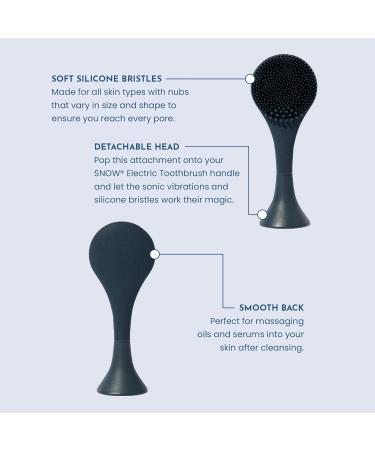 SNOW Electronic Face Brush Attachment | Sonic Vibrating Facial Cleansing Brush with Soft Silicone Bristles - Detachable Electric Massager for Men & Women - International Shipping Available - Buy Online on GoSupps.com