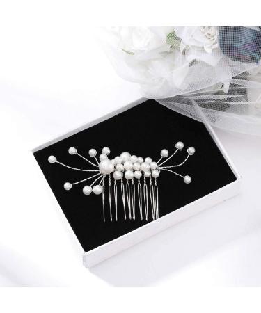 IYOU Bridal Wedding Hair Combs Silver Pearl Side Comb headpiece Bride Hair Accessories for Women and Girls - Buy Online on GoSupps.com