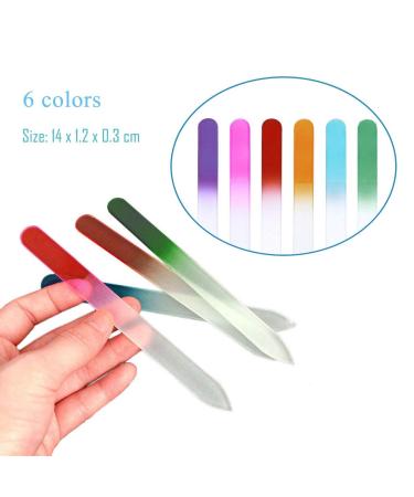 Lifextol 6 Colors Glass Nail Files Kit - Nail Art Design and Manicure Set for Salon and Home - Buy Online on GoSupps.com