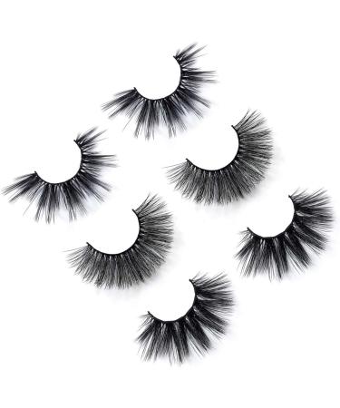 3 Styles False Eyelashes Synthetic Fiber Material 3D Mink Lashes 100% Handmade Natural Fluffy Long Soft Reusable Fake Eyelashes with Eyelash Applicator (3 Pairs) - Buy Online on GoSupps.com