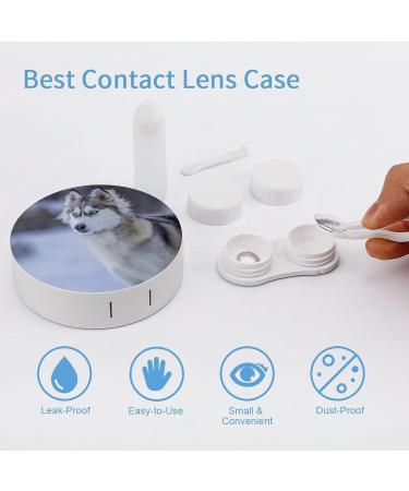Dog in Snow Print Contact Lens Case - Perfect Travel Box for Lens Care | Buy Now - Buy Online on GoSupps.com