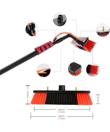 Window Cleaning Pole Water Fed Telescopic Brush for Photovoltaic Panel Cleaning Conservatory Roof Trucks Windows Window Glass Wall Brush Head (Color : 3m/9.8ft Size : 50Cm Brush Head) 50Cm Brush Head 3m/9.8ft - Buy Online on GoSupps.com