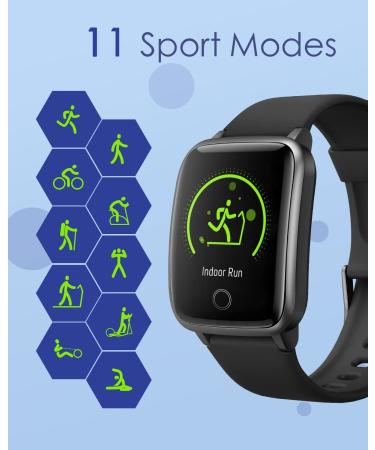 GRV Smart Watch - IP68 Waterproof Fitness Tracker with Heart Rate Monitor | Smartwatch for Android & iOS Phones - Black - Buy Online on GoSupps.com