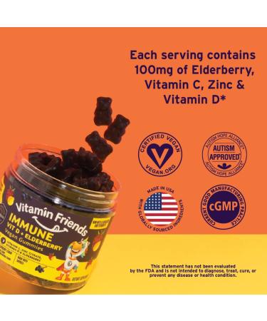 Vitamin Friends Immune Probiotic Vegan Gummies - Orange Flavor (60 Pectin Gummies) - Buy Online on GoSupps.com
