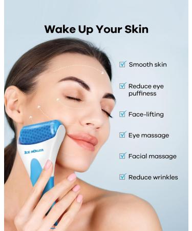Buy Ice Roller for Face - Cold Facial Massager for Eye Puffiness Migraine Relief & Skin Care | Perfect Women's Gift (Blue - Buy Online on GoSupps.com