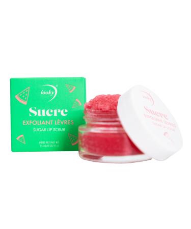 Looky Sugar Lip Scrub 15ml (0.5 fl. oz) Natural Lip Exfoliator for Soft Smooth Lips Infused with Jojoba Oil Vitamin E Shea Butter Avocado Oil Hydrating Plumping Vegan Cruelty-Free Paraben-Free Perfect for Lipstick Prep (Pack of 1 #4 Melon) #4 Melon 15 ml 