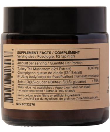 Turkey Tail Mushroom Extract Powder by Bloomable I Gut Health & Immunity I Fruiting Body 12:1 Extract (50 grams) - Buy Online on GoSupps.com