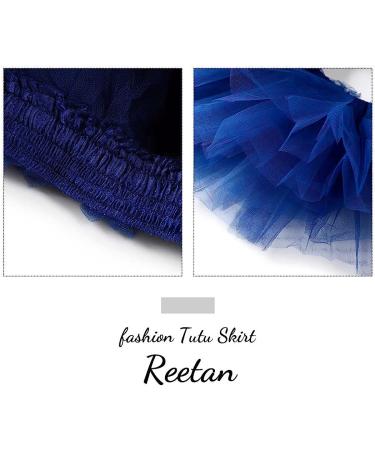 REETAN Royal Blue Ballet Tutu Skirt for Women and Girls - Six-Layered Tulle Elastic Dance Skirt - Buy Online on GoSupps.com