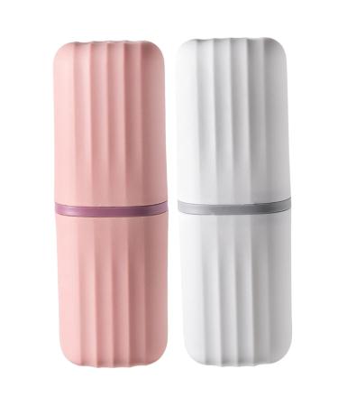 Toothbrush Travel Case 2 Pcs Split Design with Mouthwash Cup | Portable Toothbrush Holder & Organizer - Buy Online on GoSupps.com