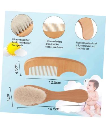 Healeved 2pcs Toddler Baby Brushes for Hair - Baby Gift Set with Wooden Comb and Bath Brush - Baby Grooming Essentials - Buy Online on GoSupps.com