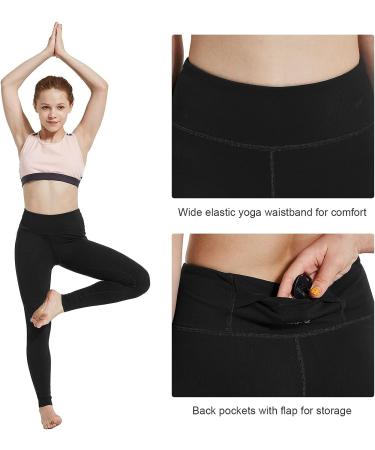 BALEAF Youth Girls' Compression Dance Leggings with Back Pocket - Black, Medium - Buy Online on GoSupps.com
