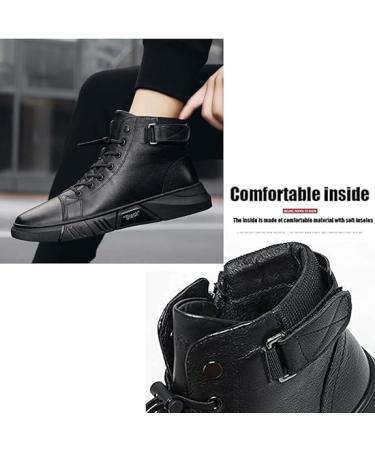 Italian High-top Martin Leather Boots | Black 10 | Waterproof Non-Slip Shock Absorption | Men's Business Casual Boot - Buy Online on GoSupps.com