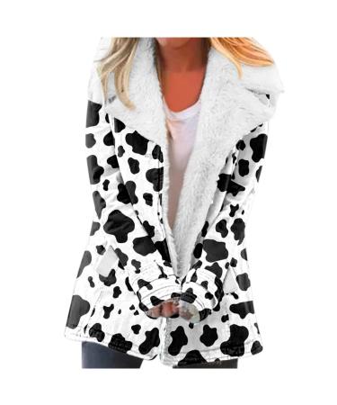 Hanxiulin coat plush jacket hoodie jacket oversize winter coat women sweater fleece sweater long arm winter coat jacket crossing jacket long thick cardigan coat premium coat 3xl white