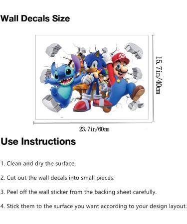 3D Cartoon Wall Stickers | Self-Adhesive Boys Girls Wall Decal | Bedroom Living Room Hotel Decor | 40X60cm - Buy Online on GoSupps.com