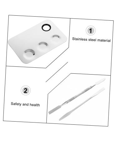 3pcs Nail Art Palette Set - Manicure Tools with Spatula | Metal Nail Polish Trays for Professional Nail Painting - Buy Online on GoSupps.com