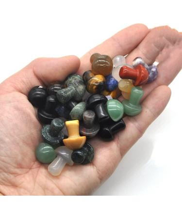 Natural Crystal Rough 0.7" Mini Mushroom Stone Carved Natural Quartz Crystal Statue Decor Gift Black - Buy Online on GoSupps.com