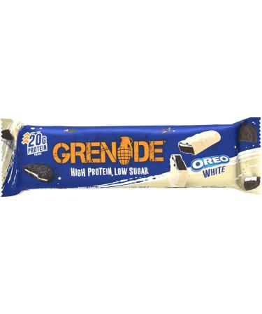 Grenade OREO White Protein Bar High Protein Low Sugar 60 g - OREO White - Pack Of 12 - Buy Online on GoSupps.com