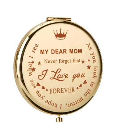 MIHAGUTY Gifts for Mom Gold Compact Travel Makeup Mirror  Romantic Gifts for Her Birthday  Wedding Anniversary  Valentines Day  Mothers Day  and Christmas To Mom