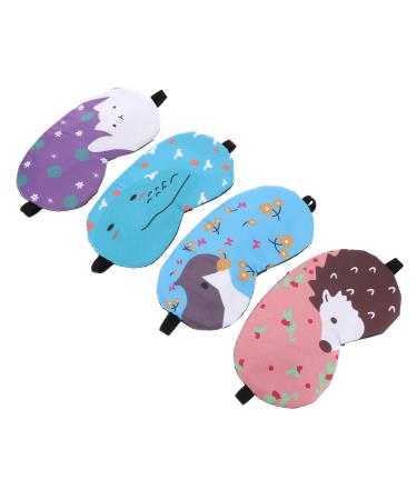 WOONEKY 1 Set 4 Pieces Ice Bag Eye Mask Cool Polyester Hedgehog Travel