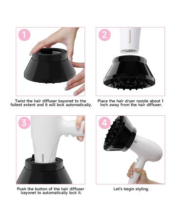 Universal Hair Diffuser Attachment for Curly Hair - Travel Friendly Blow Dryer Diffuser for Wavy Hair - Ideal Women's Gift - Buy Online on GoSupps.com