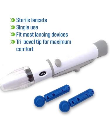 Lancets for Blood Test 28g 200 Units - Single Use, Sterile & Compatible with Lancing Devices - Buy Online on GoSupps.com