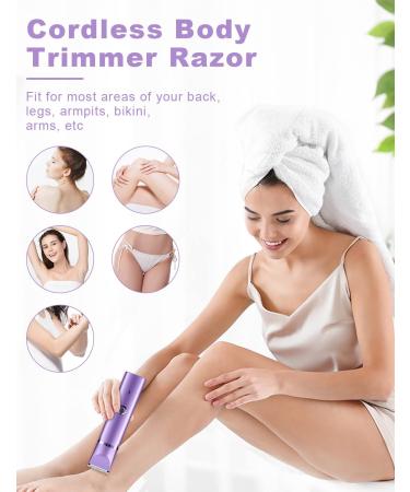 YBLNTEK Rechargeable Bikini Trimmer for Women - 2 in 1 Electric Razor for Pubic Hair Removal - Wet/Dry Use, Cordless and Washable - Purple - Buy Online on GoSupps.com