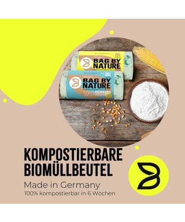 6L Organic Waste Bags - 200 Compostable Biodegradable & Tear-Resistant Bags Made in Germany | Climate-Neutral & DINPlus Certified - Buy Online on GoSupps.com