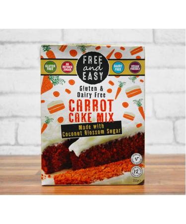 Free & Easy Gluten & Dairy Free Carrot Cake Mix Coconut Blossom Sugar 350g - Buy Online on GoSupps.com