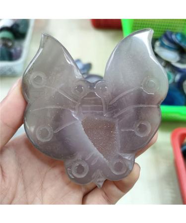 Specimen 80mm Natural Agate geode Carved Butterfly Gemstone Crystal Decoration FigurineStone Natural Stones QINTINYIN Home Goods - Buy Online on GoSupps.com
