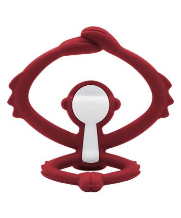 m mbella teething ring silicone monkey (fireplace red)