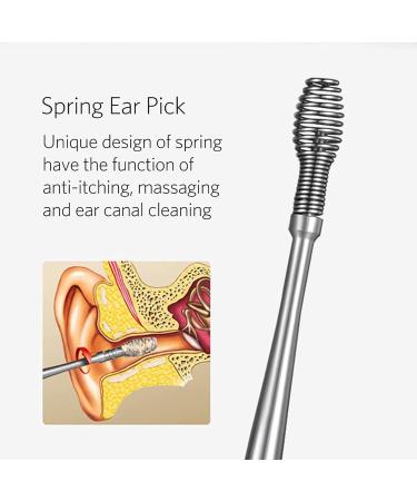 Stainless Steel Ear Cleaner Tool Set for Safe Ear Wax Removal - Includes Ear Curette, Ear Pick, Swab, Brush, and Storage Box - Buy Online on GoSupps.com