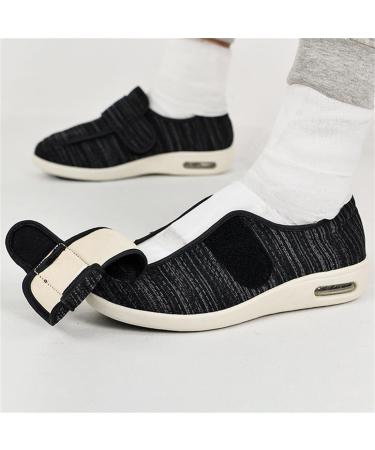 MOCINNA Wide Width Diabetic Shoes for Men | Adjustable Elderly Swollen Feet Shoes | Breathable Lightweight Memory Foam Edema Walking Shoes - Black Grey | Size 13 - Buy Online on GoSupps.com