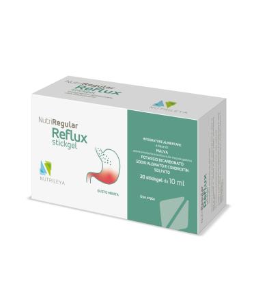 NUTRILEYA NutriRegular Reflux - 20 Stickgels Mint Flavor - Reflux and Acidity Relief with Alginates Mallow Aloe and Chondroitin