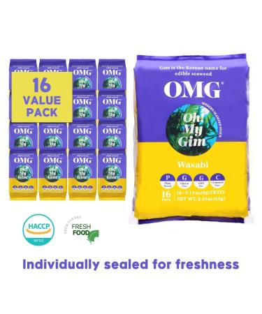 Korea Food OMG Oh My Gim Seaweed Snack - Wasabi Flavor Nori Algae (4g x 16) for International Shipping - Buy Online on GoSupps.com