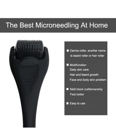 Koi Beauty Matte Black 540 Titanium Microneedling Roller for Face, Body, Hair & Beard Growth - Advanced Home Use Microneedle Dermaroller 1.0 - Buy Online on GoSupps.com