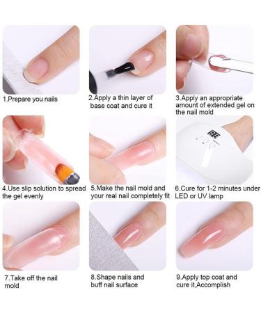 White Builder Gel Nail Extension Kit with Slip Solution & Nail Forms - Long Lasting All-in-One Poly Gel Starter Kit for DIY Nail Art - Buy Online on GoSupps.com