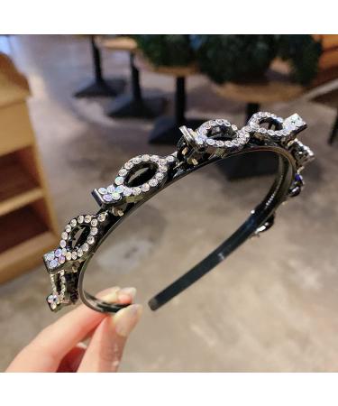 2PC Hair Band with Twist Clip - Stylish Headband & Hair Accessories for Girls | Purple & White - Perfect for Easy Hairstyles - Buy Online on GoSupps.com