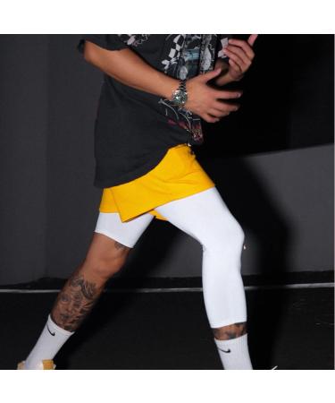 3 Pack Men's Compression Basketball 3/4 Leggings - White Small - Buy Online on GoSupps.com