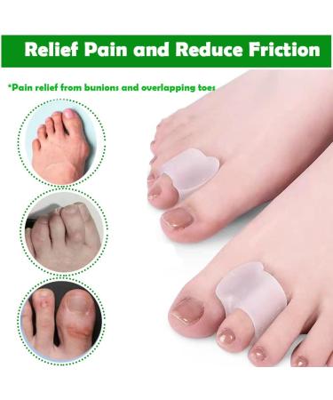 Gel Toe Separators for Bunions & Overlapping Toes - 8 Pack Hammer Toe Straightener, Pinky Toe Spacers, Bunion Corrector & Relief - White - Buy Online on GoSupps.com