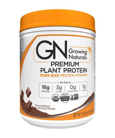 Growing Naturals Rice Protein Chocolate Power (476G) 16.80 Ounces by Growing Naturals