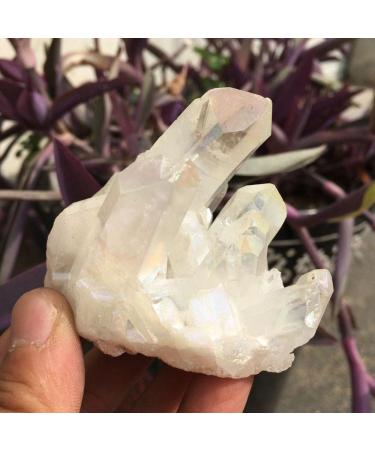 Natural Crystal Rough Beautiful White Flame Aura Quartz Crystal Cluster Specimen - Buy Online on GoSupps.com