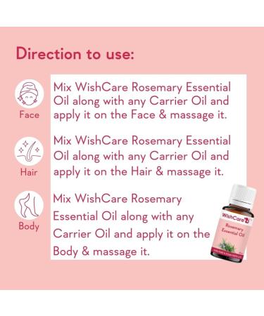 WishCare Rosemary Essential Oil 15 ML - 100% Pure Undiluted & Natural - Buy Online on GoSupps.com